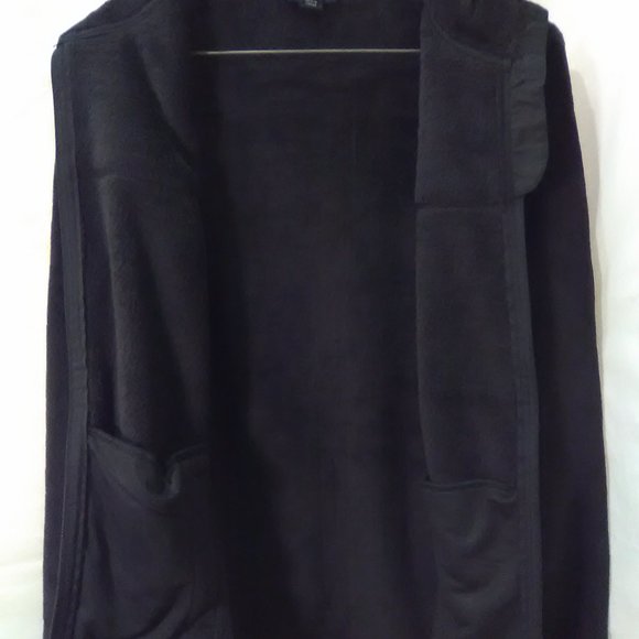 Emily B Ladies Long Sleeve Teddy Bear Fleece Jacket Color Black Size Small - Picture 4 of 5